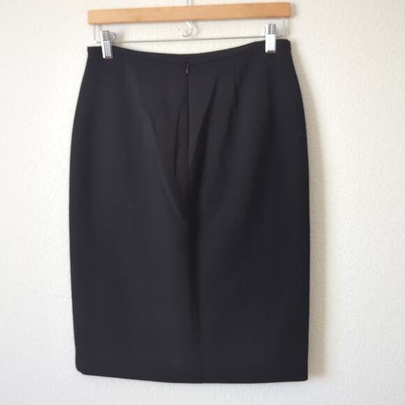 'S MaxMara Skirt Womens 99% Wool Black Knee Length Pencil 6 - Picture 7 of 8